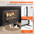Fireplace Screen with Door Iron Mesh Spark Guard 990x780mm Fire Fence
