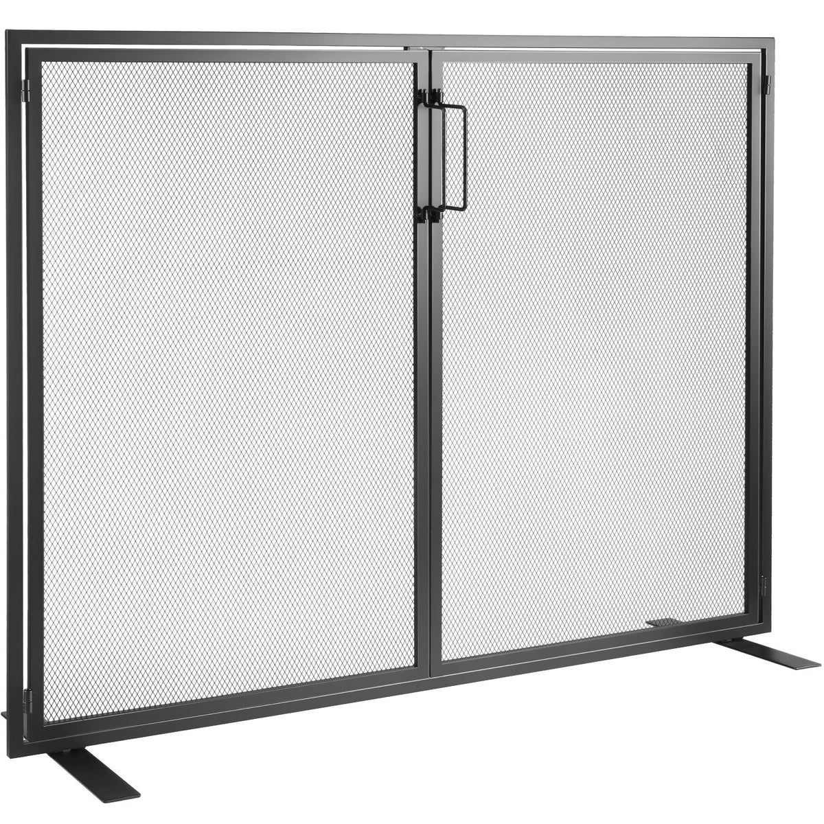 Fireplace Screen with Door Iron Mesh Spark Guard 990x780mm Fire Fence