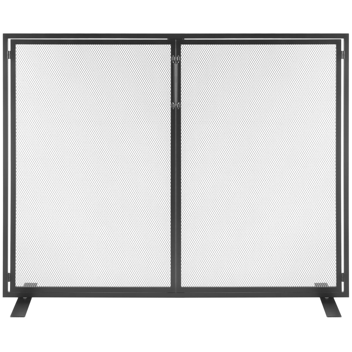 Fireplace Screen with Door Iron Mesh Spark Guard 990x780mm Fire Fence