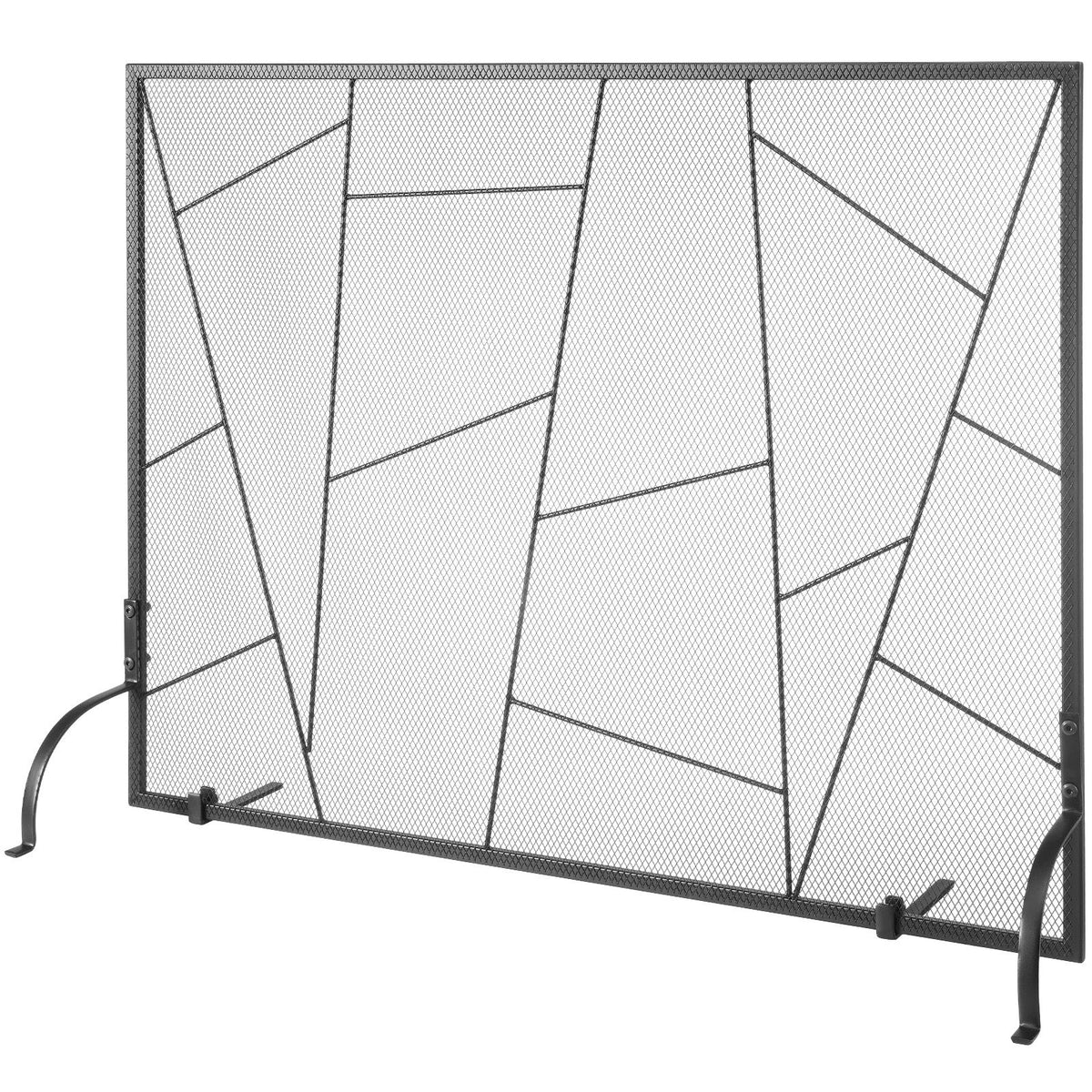906mm Fireplace Screen Iron Mesh Spark Guard Freestanding Fire Fence