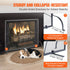 906mm Fireplace Screen Iron Mesh Spark Guard Freestanding Fire Fence