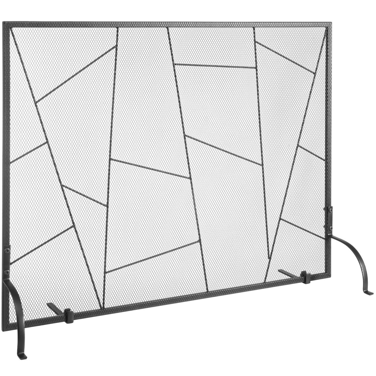 906mm Fireplace Screen Iron Mesh Spark Guard Freestanding Fire Fence