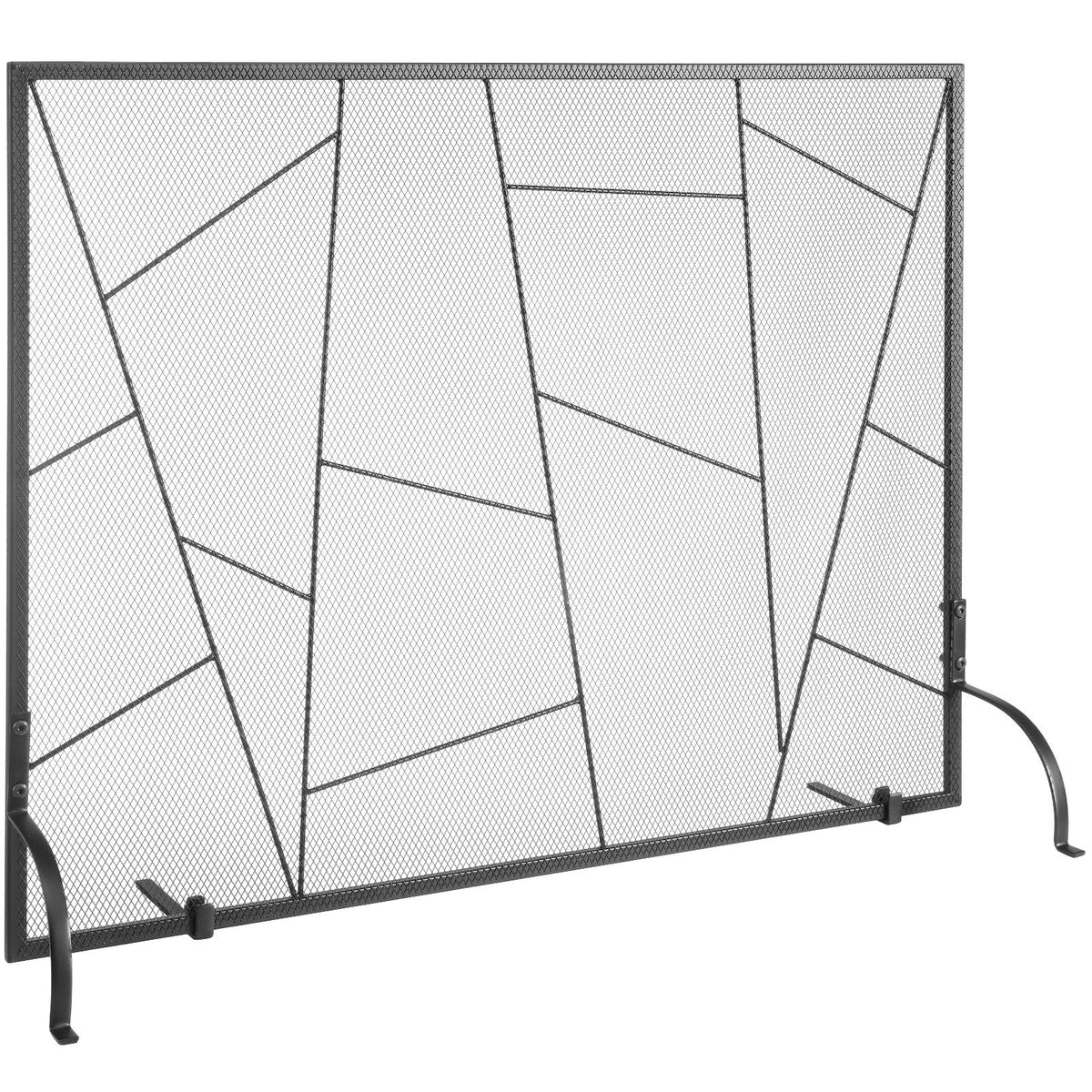 906mm Fireplace Screen Iron Mesh Spark Guard Freestanding Fire Fence