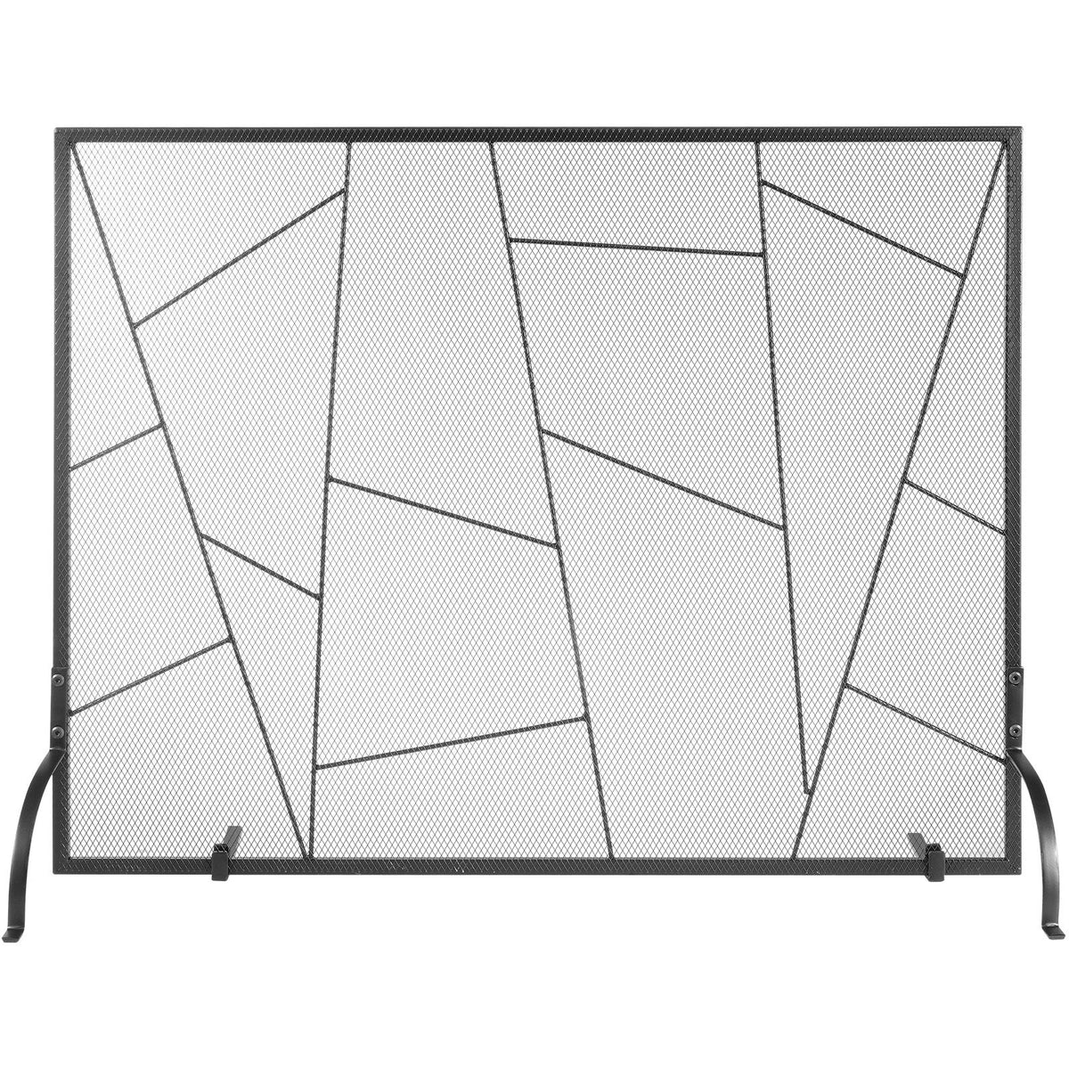 906mm Fireplace Screen Iron Mesh Spark Guard Freestanding Fire Fence