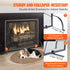Fireplace Screen Single Panel, Sturdy Iron Mesh Fireplace Screen, 906(L) x720(H)MM Spark Guard Cover, Simple Installation, Free Standing Fire Fence Grate for Living Room Home Decor Modern