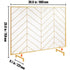 980x758MM Fireplace Screen 1-Panel Iron Mesh Spark Guard Modern Gold