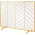 VEVOR 980x758MM Fireplace Screen 1-Panel Iron Mesh Spark Guard Modern Gold