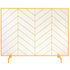 VEVOR 980x758MM Fireplace Screen 1-Panel Iron Mesh Spark Guard Modern Gold