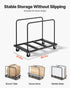 Drywall Cart Dolly, 816 kg Load Capacity, Steel Panel Truck Cart with 12.5 mm Swivel Casters, Lumber Drywall Dolly with Tie-Down Strap & 2 Side Handrails for Factory, Warehouse, Garage, Black