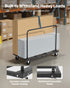 Drywall Cart Dolly, 816 kg Load Capacity, Steel Panel Truck Cart with 12.5 mm Swivel Casters, Lumber Drywall Dolly with Tie-Down Strap & 2 Side Handrails for Factory, Warehouse, Garage, Black