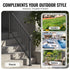 Handrails for Outdoor Steps, 5 Step Stair Hand Rail Kit, Transitional Carbon Steel Railings with Installation Kit, Stair Rails for Seniors, Concrete Steps & Porch & Deck, Black Retro Arch