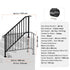 Handrails for Outdoor Steps, 5 Step Stair Hand Rail Kit, Transitional Carbon Steel Railings with Installation Kit, Stair Rails for Seniors, Concrete Steps & Porch & Deck, Black Retro Arch