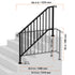 Handrails for Outdoor Steps, 5 Step Stair Hand Rail Kit, Transitional Carbon Steel Railings with Installation Kit, Stair Rails for Seniors, Concrete Steps & Porch & Deck, Black Retro Arch