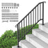 Handrails for Outdoor Steps, 5 Step Stair Hand Rail Kit, Transitional Carbon Steel Railings with Installation Kit, Stair Rails for Seniors, Concrete Steps & Porch & Deck, Black Retro Arch
