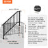 Handrails for Outdoor Steps, 5 Step Stair Hand Rail Kit, Transitional Carbon Steel Railings with Installation Kit, Stair Rails for Seniors, Concrete Steps & Porch & Deck, Black Retro Arch