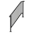 Handrails for Outdoor Steps, 5 Step Stair Hand Rail Kit, Transitional Carbon Steel Railings with Installation Kit, Stair Rails for Seniors, Concrete Steps & Porch & Deck, Black Retro Arch