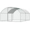 VEVOR Large Metal Chicken Coop, 9.8x12.9x6.5 ft Walk in Chicken Run for Yard with Waterproof Cover, Doom Roof Hen House with Security Lock for Outdoor and Backyard, Farm, Duck Rabbit Cage Poultry Pen