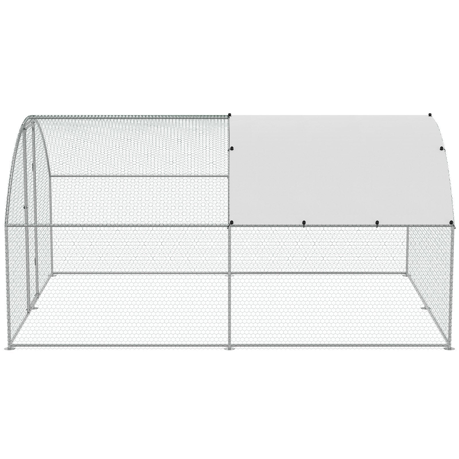VEVOR Large Metal Chicken Coop, 9.8x12.9x6.5 ft Walk in Chicken Run for Yard with Waterproof Cover, Doom Roof Hen House with Security Lock for Outdoor and Backyard, Farm, Duck Rabbit Cage Poultry Pen