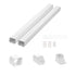 VEVOR Mini Split Line Set Cover 76.2mm W 2270mm L, PVC Decorative Pipe Line Cover For Air Conditioner with 2 Straight Ducts & Full Components Easy to Install, Paintable for Heat Pumps, White