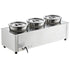 Electric Soup Warmer, Three 7.4QT Stainless Steel Round Pot, 1200W Commercial Food Warmer, 30 - 85℃ Adjustable Temp, Bain Marie with Anti-Dry Burn and Reset Button, for Restaurant, Buffet
