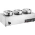 Electric Soup Warmer, Three 7.4QT Stainless Steel Round Pot, 1200W Commercial Food Warmer, 30 - 85℃ Adjustable Temp, Bain Marie with Anti-Dry Burn and Reset Button, for Restaurant, Buffet
