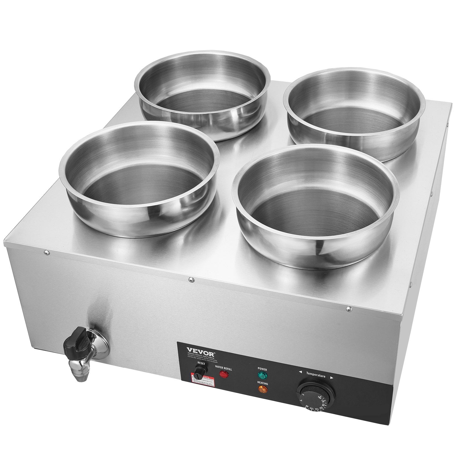 Commercial Soup Warmer Soup Station with 4*7.4Qt Pot Soup Kettle Warmer