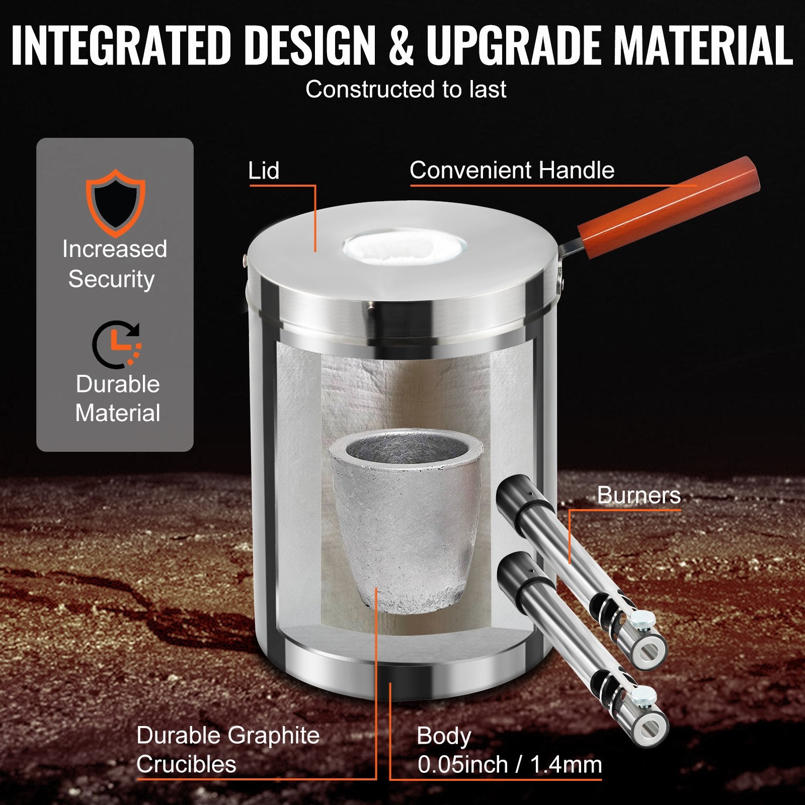 12KG Propane Smelting Furnace Kit Melting Furnace Double Burners 2700℉