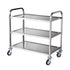 3-Tier Utility Cart Rolling Cart on Wheels 37.5"x20"x37.7" 450 LBS 6 Hooks