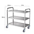 3-Tier Utility Cart Rolling Cart on Wheels 37.5"x20"x37.7" 450 LBS 6 Hooks