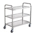 3-Tier Utility Cart Rolling Cart on Wheels 37.5"x20"x37.7" 450 LBS 6 Hooks
