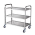 3-Tier Utility Cart Rolling Cart on Wheels 37.5"x20"x37.7" 450 LBS 6 Hooks