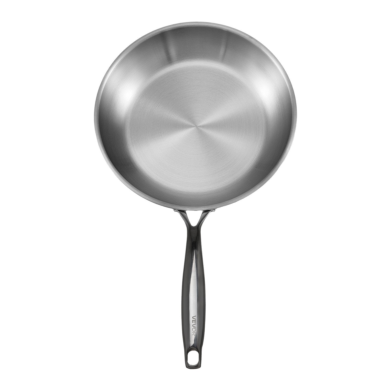 Tri-Ply Stainless Steel Frying Pan, 3 Piece (240, 280, 320 mm), Cooking Skillet with Heat-Resistant Handle, Chef's Kitchen Cookware, Oven, Gas, Electric, Induction, Dishwasher Compatible, Silver