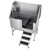 127 cm Dog Grooming Bath Tub Stainless Steel w Stairs Water Filter