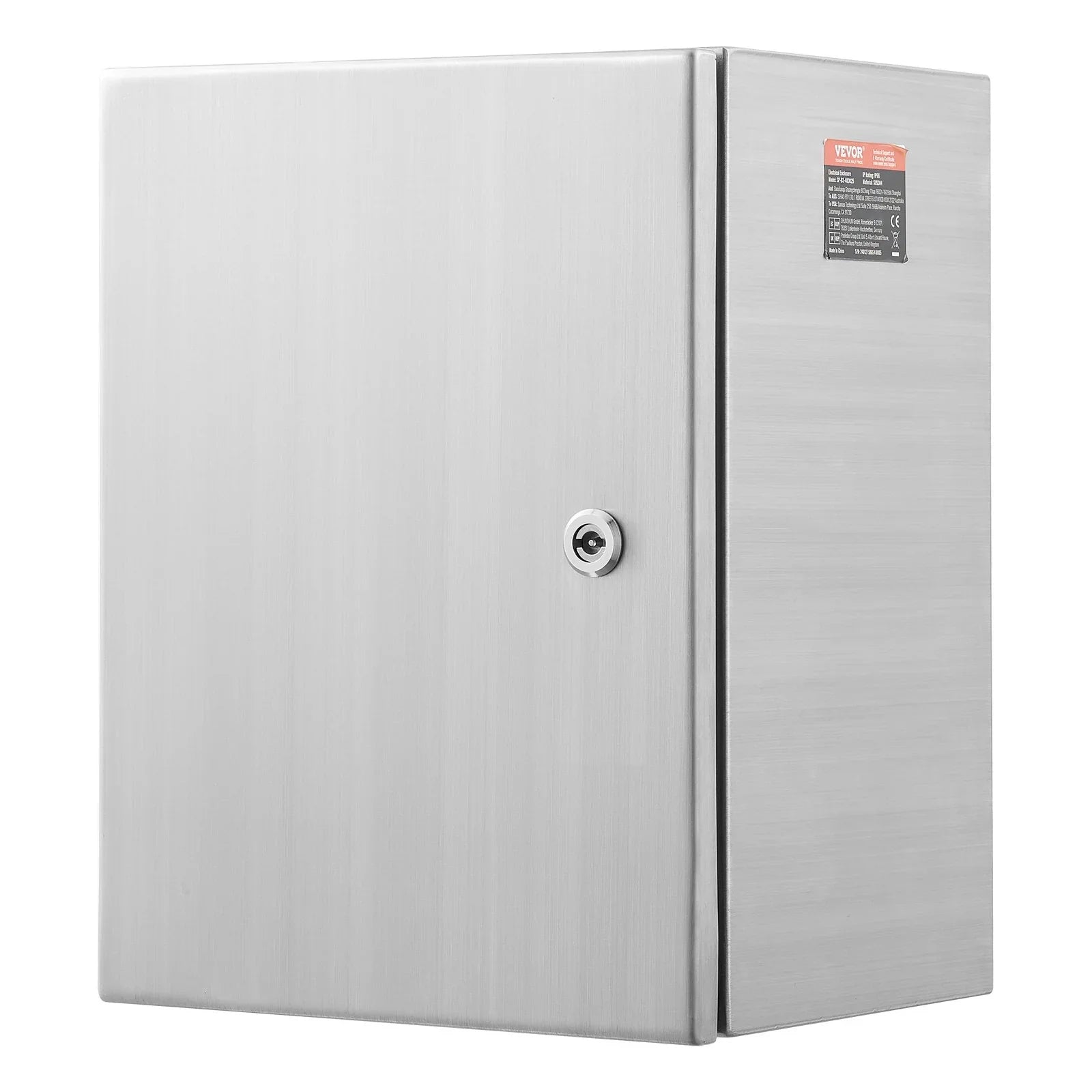 Steel Electrical Box, 40x30x15 cm, 304 Stainless Steel Electrical Enclosure Box, Wall-Mounted Outdoor Electrical Electronic Equipment Enclosure with Mounting Plate Hinges Lock, IP66 Waterproof
