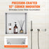 33x33cm Stainless Steel Shower Niche Recessed Double Shelf Waterproof Silver