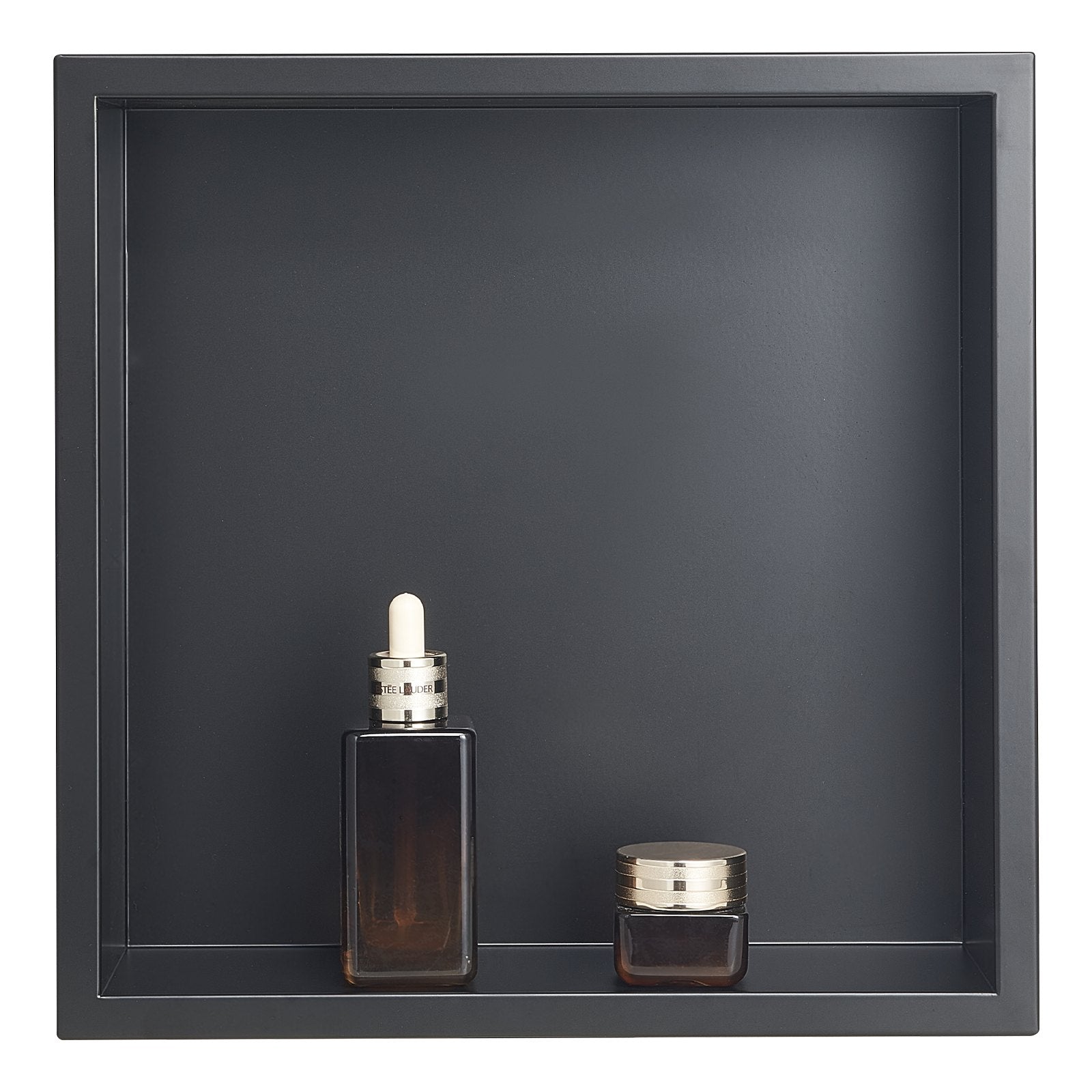 Shower Niche, 33.0 x 33.0 x 10.2 cm Recessed Wall Niche, Heavy-duty Stainless Steel Modern Soap & Shampoo Storage Organizer, Sealed Waterproof, Durable & Easy to Install, Black for Bathroom