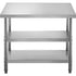 VEVOR Stainless Steel Prep Table, 1520x450x855 mm Commercial Stainless Steel Table, 2 Adjustable Undershelf BBQ Prep Table, Heavy Duty Kitchen Work Table, for Garage, Home, Warehouse, Kitchen Silver
