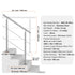 39.4-Inch Outdoor Stair Handrail, 2 Crossbars, Stainless Steel, Porch and Deck
