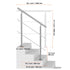 39.4-Inch Outdoor Stair Handrail, 2 Crossbars, Stainless Steel, Porch and Deck