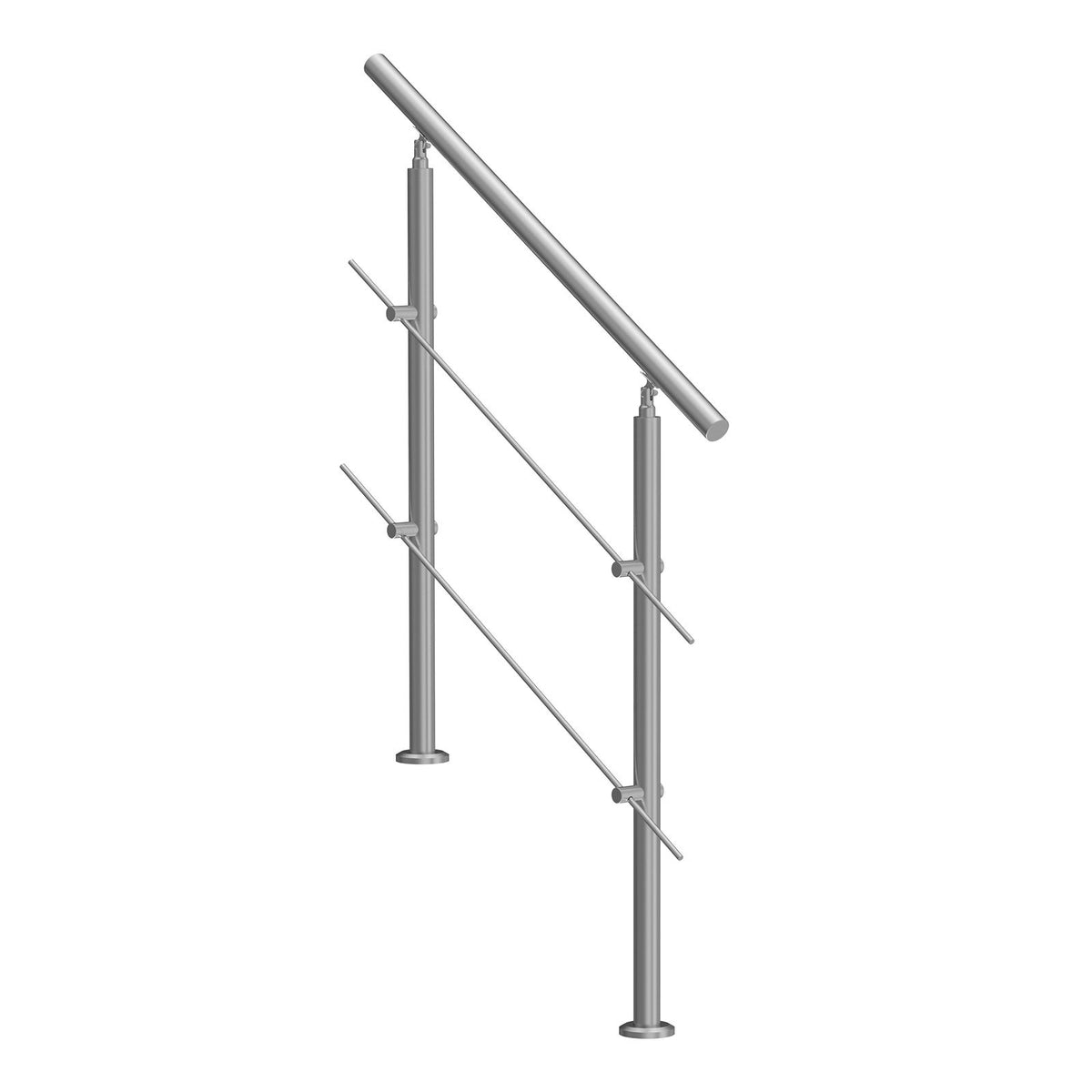 39.4-Inch Outdoor Stair Handrail, 2 Crossbars, Stainless Steel, Porch and Deck
