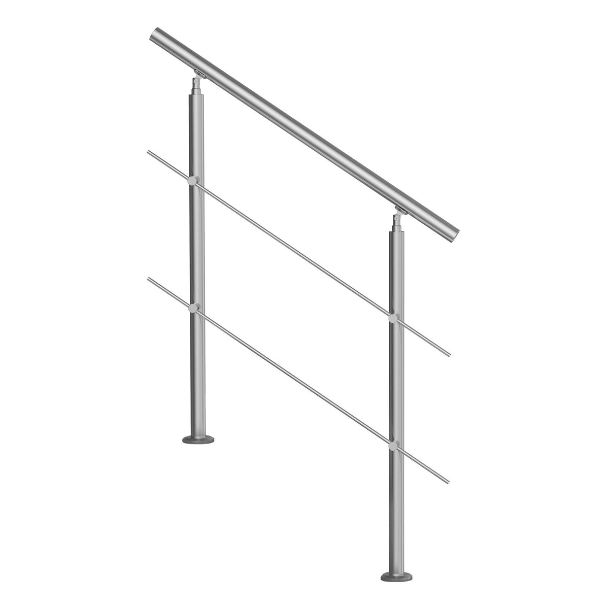 39.4-Inch Outdoor Stair Handrail, 2 Crossbars, Stainless Steel, Porch and Deck