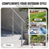 39.4in Handrails for Outdoor Steps 2 Crossbars Staircase for Porch Deck
