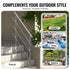 47.2in Handrails for Outdoor Steps 3 Crossbars Staircase for Porch Deck