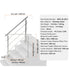47.2in Handrails for Outdoor Steps 3 Crossbars Staircase for Porch Deck