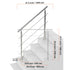 47.2in Handrails for Outdoor Steps 3 Crossbars Staircase for Porch Deck