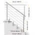 59in Handrails for Outdoor Steps 5 Crossbars Staircase for Porch Deck