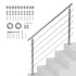59in Handrails for Outdoor Steps 5 Crossbars Staircase for Porch Deck
