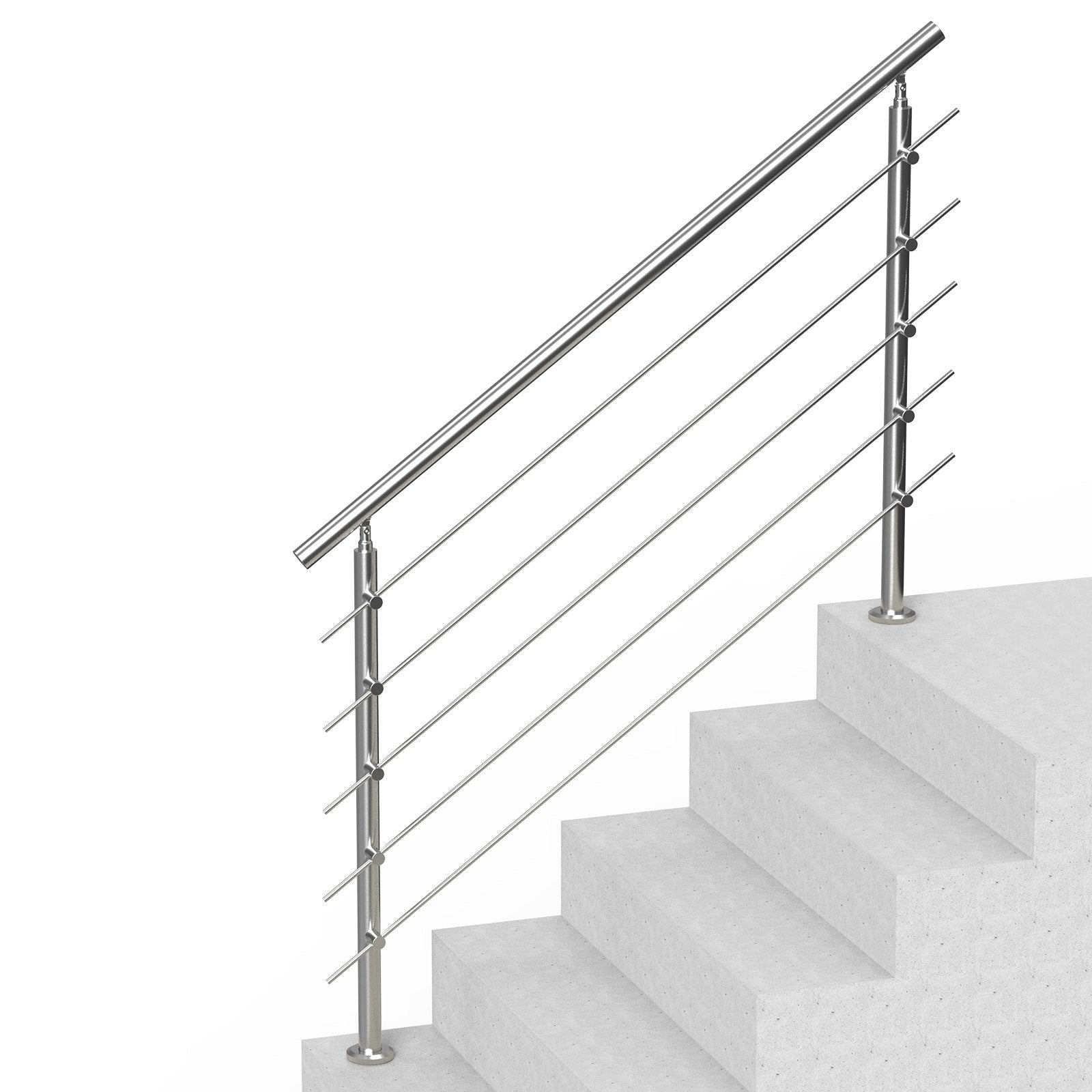 59in Handrails for Outdoor Steps 5 Crossbars Staircase for Porch Deck