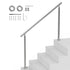 59in Stainless Steel Outdoor Stair Handrail 220lbs Capacity Safety Railing Kit