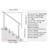 59in Stainless Steel Outdoor Stair Handrail 220lbs Capacity Safety Railing Kit